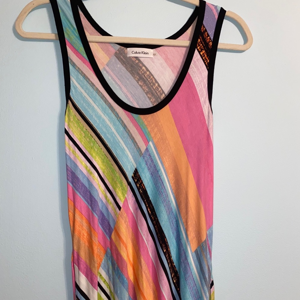 calvin klein patterned maxi dress
